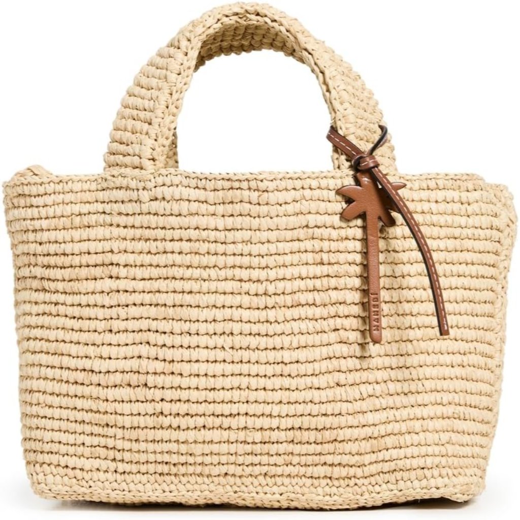 Women's Sunset Mini Bag Leather Palm Tree Charm Brown 10in